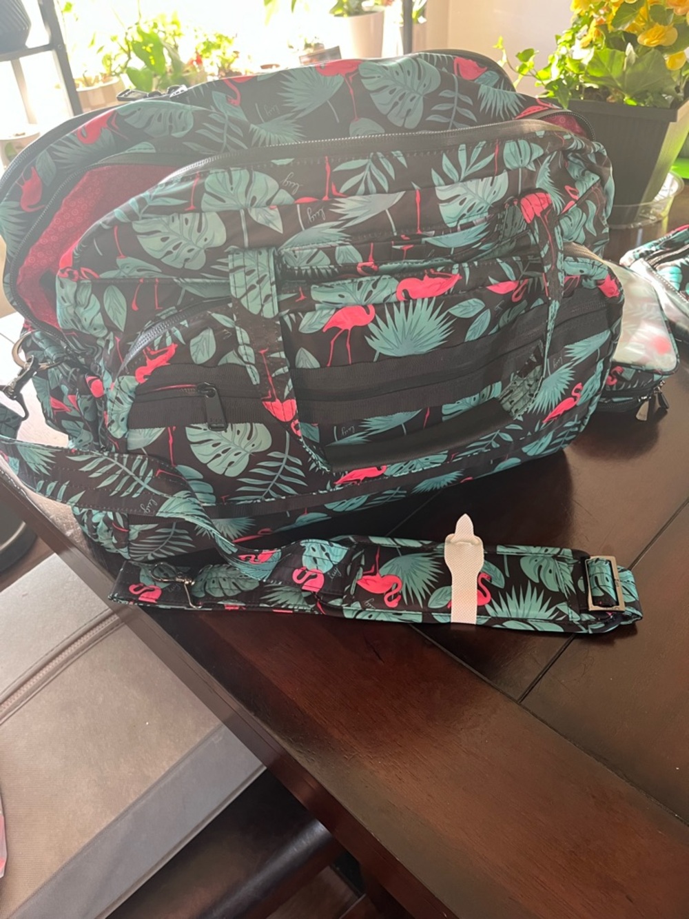 lug Tropical Flamingo Crossbody Set - Black, Teal & Pink - Picture 5 of 5